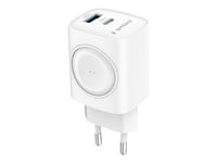 Gembird - Trådlös Laddningsmatta/Nätadapter - 22 Watt - 3 A - Quick Charge 3.0, Pd - 2 Utdatakontakter (24 Pin Usb-C, Usb)