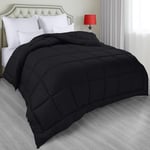 Utopia Bedding Couette Alternative en Duvet Toutes Saisons avec languettes d'angle pour Grand lit, Insert de Couette, Noir, Lavable en Machine