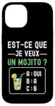 Coque pour iPhone 14 Est-ce que je veux un mojito cadeau drôle apéro homme femme