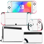 Kit De Autocollants Skin Decal Pour Switch Oled Ns Console De Jeu Oled Matte Tide, T1 Blanc Mat