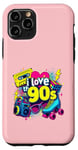 Coque pour iPhone 11 Pro Chemise « I Love The 90s » pour homme et femme, costume de fête vintage des années 90