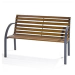 Banc New York en me'tal peint et lattes de bois de couleur naturelle Banc 122x60x80 cm pour jardins, parcs et espaces verts