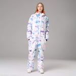 SJIUH Combinaison de Ski,Combinaison de Ski Une pièce Femme Veste de Ski de Montagne et Pantalon de Snowboard Femme Coupe-Vent imperméable épaissir Ensemble Combinaison de Neige d'hiver, Couleur