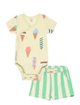 Lindex Set Wrap Body Shorts Icecream Multi/patterned