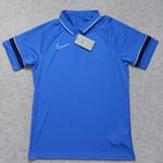 Nike Polo Shirt Mens Large Blue Dri-Fit Short Sleeve Swoosh Golf Casual Recycled