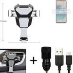 Car holder air vent mount for Nokia G22 + CHARGER Smartphone