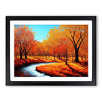 The Unreal Autumn Forest H1022 Framed Print for Living Room Bedroom Home Office Décor, Wall Art Picture Ready to Hang, Black A2 Frame (64 x 46 cm)