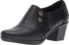 Clarks Women's Emslie Warren Slip on Loafers, Black Leather, 4.5 UK