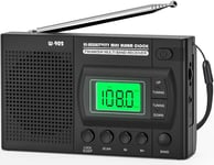 Radio Portable - Petite Radio Portable Fm/Am (Mw) /Sw, Transistor Radio Avec Une Excellente Réception Et Une Qualité Sonore Elevée, Radio À Pile Avec Connexion Timed/Casque