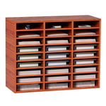 VEVOR Organisateur de Bureau en Bois 80x30,5x63 cm, Trieur de Fichiers à 27 Compartiments, Meuble à Courrier en MDF, Étagères Amovibles, Classeur pour Ranger Papiers Magazines Bureau École, Marron