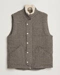 Valstar Shearling Collar Down Vest Grey Houndstooth