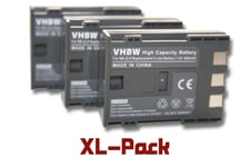 vhbw 3x Li-Ion Batterie 600mAh (7.2V) pour appareil photo, caméra Canon Legria HF R16, HF R17, HF R18, HG10, HV20, HV30, HV40, MD110 comme NB-2L.