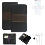 Phone Case + earphones for HTC Desire 20+ Wallet Cover Bookstyle protective