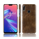 Asus ZenFone Max Pro (M2) läderfodral med litchi textur - brun