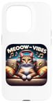 Coque pour iPhone 15 Pro Meeow-Vibes Casque pour chat