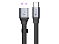 Baseus Simple Flat Cable Usb / Usb Type C Supercharge 5A 40W Quick Charge 3.0 Qc 3.0 Cable 23Cm Gray (Catmbj-Bg1)