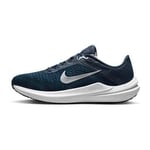 Nike Winflo 10 Men's Road Running S COLLEGE NAVY/METALLIC SILVER, storlek 38½