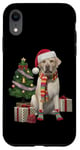 iPhone XR Yellow Lab Labrador Christmas Dog Santa Hat Pajama Puppy Pup Case