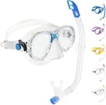 Cressi Kids Marea Vip Jr Italian Made Snorkel Set - Transparent/Blue