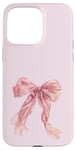 iPhone 15 Pro Max Baby Pink Bow Cute Coquette y2k Clean Girl Aesthetic Women Case