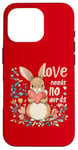 iPhone 16 Pro Love Needs No Words Bunny - Cute Animal Heart Design Case