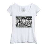 T-Shirt Femme Col Echancré Mahatma Gandhi Inde Marche Du Sel Moment Historique