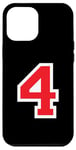 iPhone 12 Pro Max Jersey Number Uniform #4 Red, Four 4th Case