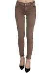 Cycle WoMens Brown Low Waist Slim Fit Skinny Pants material_cotton - Size 30 (Waist)