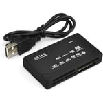 Allt-i-ett USB 2.0 7 i 1 kortläsare minneskort USB-kortläsare CF/SD/xD/MS/SDHC, minneskortläsare, multikortläsare, kortläsareadapter