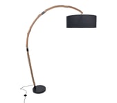 Lampadaire arc bois H. 200 cm EDGAR Noir/naturel