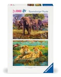 Ravensburger - 2 x Puzzle 1000 pièces - Animaux d'Afrique - 80526 - Pour adultes et enfants dès 14 ans - Premium Puzzle de qualité supérieure - Animaux