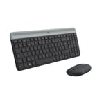 Logitech Slim Wireless Combo MK470 - Ensemble clavier et souris - sans fil - 2.4 GHz - QWERTZ - Suisse - graphite