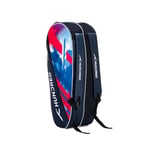 HUNDRED Ideal Badminton and Tennis Racquet Kit Bag (Navy) | Material: Polyester | Multiple Compartment with Side Pouch | Easy-Carry Handle | Padded Back Straps | Front Zipper Pocket (Red, 6 in 1)
