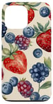 Coque pour iPhone 13 Pro Max Coque Téléphone Motif Fruits – Fraises & Myrtilles