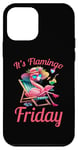 Coque pour iPhone 12 mini Citation amusante des flamants roses It's Flamingo Friday