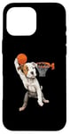 iPhone 16 Pro Max Vintage Pitbull Dog Playing Basketball Dog Sports Game Lover Case