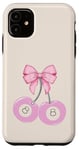 iPhone 11 Pink Cherry 8 Ball Coquette Girly Lucky Case