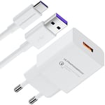 ultrapower100 Chargeur Secteur Super Rapide 3.0 pour Samsung Huawei Google HTC LG Meiuzu Oppo ZTE Oneplus Nokia Sony etc. Type C