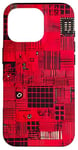 Coque pour iPhone 16 Pro Carte mère vintage à carreaux rouge