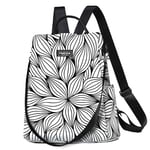 Fmeida Sac à Dos Sac a Main Femme Anti-vol Sac Cabaia Mini Imperméable Sac de Voyage en Nylon Sac Cabas 2 en 1 Sacs à Main Portés Épaule pour Fille École Collèges Shopping (Blanc, Pétale)