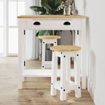 Lot de 2 Tabourets de bar, Tabourets hauts, Chaises de bar blanc bois massif de pin CON8144 MaisonChic