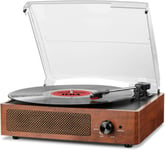 Mersoco Bluetooth Record Player Belt-Driven 3-Speed Turntable, Vintage Vinyl