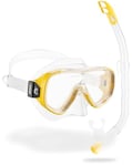 Cressi Kids Ondina Vip Jr-Mask & Snorkel-Snorkeling Combo Set (Made in Italy), Clear/Yellow