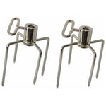 Ersandy - Barbecue rotissoire Fourchette Brochettes à accrocher avec vis de, pour : env. 1 de Tourne Broche de diamètre 10 mm, Lot de 2