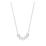 SUGARKITTEN LONDON Sterling Silver 5 Stardust Sandblast Diamond Cut Balls Beads Box Chain Necklace 2 Tones Silver / 18K Gold 40-44cm 17.3'' (Silver)