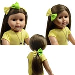 The New York Doll Collection Set of 3 Doll Hair Accessories - Includes Green and Yellow Headband, Pony Rubber and Clip for Fashion Girls Dolls - fits All 18 Inch/ 46cm Dolls - Doll Accessories