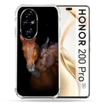 Cokitec Coque Renforcée pour Honor 200 Pro 5G Animal Cheval Marron