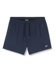 Emporio Armani Men's Eagle Patch Swim Boxer Beachwear, Navy Blue, 46