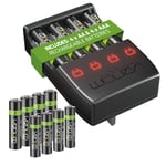 Venom Pro Charge Plug In Wall Battery Charger plus 4 x AA & 4 x AAA Rechargeable Batteries