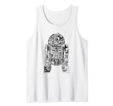 Star Wars R2-D2 Transparent B&W Intricate Art Fill Tank Top